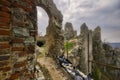 Jelenec castle ruins under reconstrucion Royalty Free Stock Photo