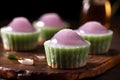 Jell-o shots in form of cupcakes. Herbal jelly