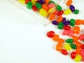 Multi-Color Jellybean Fun Falling from a Glass Jar