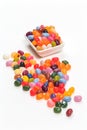 Jelly bean sweets in a rectangular bowl Royalty Free Stock Photo