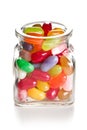 Jelly beans in glass jar Royalty Free Stock Photo