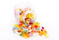 Jelly beans in the glass jar Royalty Free Stock Photo