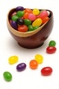 Jelly beans in rosewood bowl