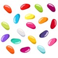 Jelly beans of various colors. Vector illustration