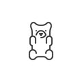 Jelly bear candy line icon