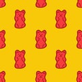 Jelly bear seamless doodle pattern