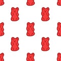 Jelly bear seamless doodle pattern