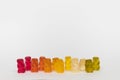 jelly bears stand on a white background