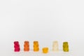 jelly bears stand on a white background