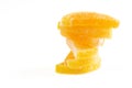 Jelly candies. Marmalade on white background. Dessert marmalade in the form of lemon and orange slices . The sweetness of jelly Royalty Free Stock Photo