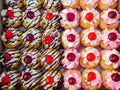 Jelly and cream munchkins donut Royalty Free Stock Photo