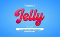 Jelly editable text effect. eps vector file. 3d red jam glossy fluid cherry sauce effect