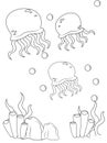 Jelly fish coloring page Royalty Free Stock Photo