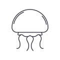 Jelly fish icon, linear isolated illustration, thin line vector, web design sign, outline concept symbol with editable Royalty Free Stock Photo