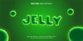 jelly fluffy slime green light cartoon style editable text effect