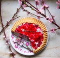 Jelly fruitcake on the table Royalty Free Stock Photo