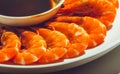 Cooking food - boiled shrimp with water