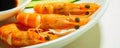 Cooking food - boiled shrimp with water