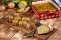 Jelly with meat, beef aspic, traditional Russian dish Royalty Free Stock Photo