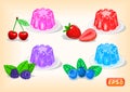Jelly with multicolor and fragrant berries