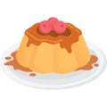 Jelly pudding icon gelatin dessert dish vector