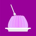 Jelly pudding isolated. sweet jell. sweetness gelatin. vector illustration