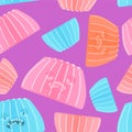 Jelly pudding pattern seamless. Sweet jell background. sweetness gelatin ornament. vector texture