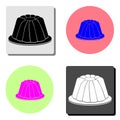 Jelly pudding. flat vector icon Royalty Free Stock Photo