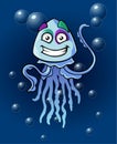 Funny jellyfish comic character