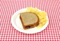Jelly sandwich with chips Royalty Free Stock Photo
