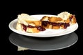 Jelly Sandwitch on a white plate close up Royalty Free Stock Photo