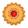 Jelly star biscuit icon, flat style