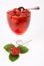 Jelly with strawberries