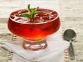 Jelly with strawberry Royalty Free Stock Photo
