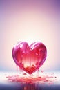 Jelly sweet red heart with copyspace for Valentines Day and love themed greeting card