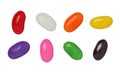 Jellybeans isolated on white background, close up Royalty Free Stock Photo