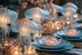 Jellyfish aesthetics - jelly, smoothness and volume of forms in table setting.