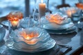 Jellyfish aesthetics - jelly, smoothness and volume of forms in table setting.