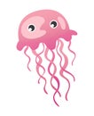 Jellyfish cartoon character . Vector