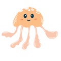 Jellyfish. Cartoon funny pink jellyfish. Ocean kawaii animal, underwater life. Royalty Free Stock Photo