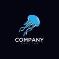 Jellyfish cartoon logo design template Royalty Free Stock Photo