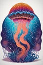 Jellyfish. Colorful illustration.