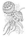 Jellyfish coloring book vector illustration