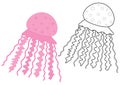 Jellyfish, coloring book. Vector illustration.