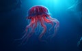 Jellyfish in the deep blue sea Royalty Free Stock Photo