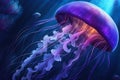 Jellyfish - Ethereal and Glowing, Drifting Gracefully in the Tranquil Waters of a Dimly Lit Aquarium