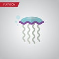 Jellyfish Flat Icon. Medusa Vector Element Can Be Used For Medusa, Jellyfish, Underwater Design Concept. Royalty Free Stock Photo