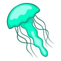 Jellyfish icon, cartoon style