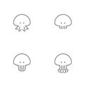 Jellyfish icon outline stroke set design illustration Royalty Free Stock Photo