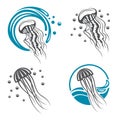 Jellyfish icon set